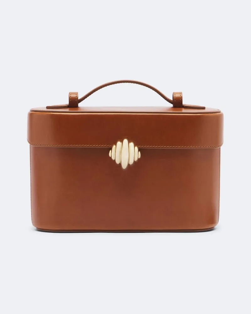 Aquazzura Schultertasche Belgravia Small aus Leder Braun