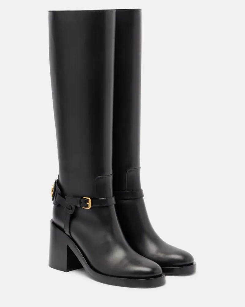 Valentino Garavani Stiefel VLogo Signature aus Leder Schwarz