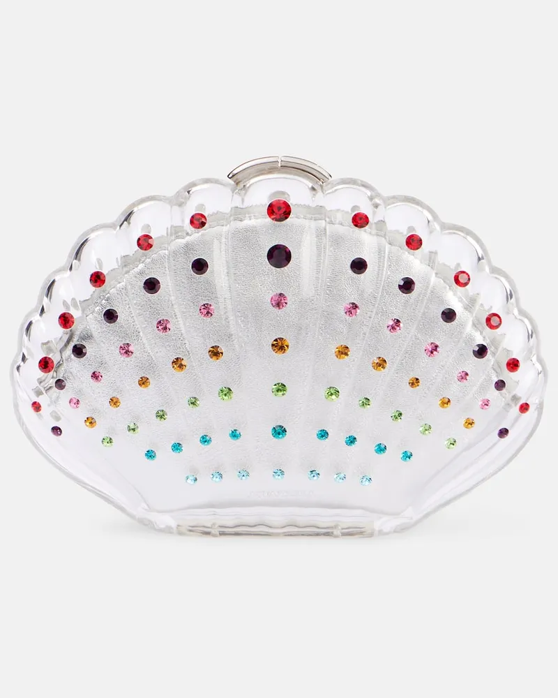 Aquazzura Clutch Crystal Shell mit Kristallen Multicolor