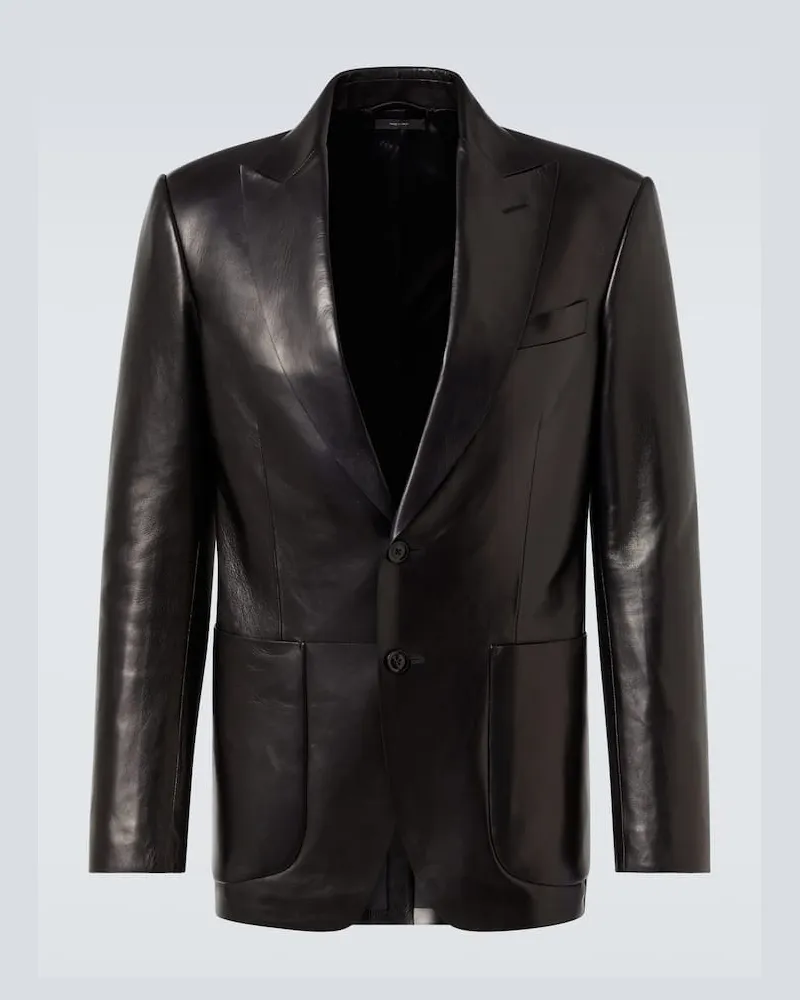 Tom Ford Blazer aus Leder Schwarz