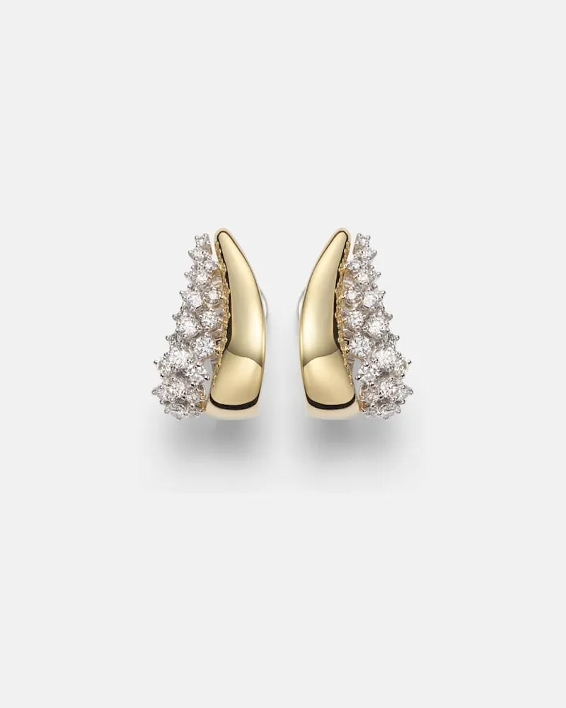 YEPREM Ohrringe Golden Strada aus 18kt Gelb- und Weißgold mit Diamanten Gold