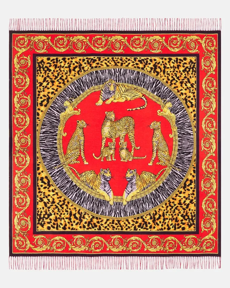 Versace Decke Barocco aus Wolle Rot