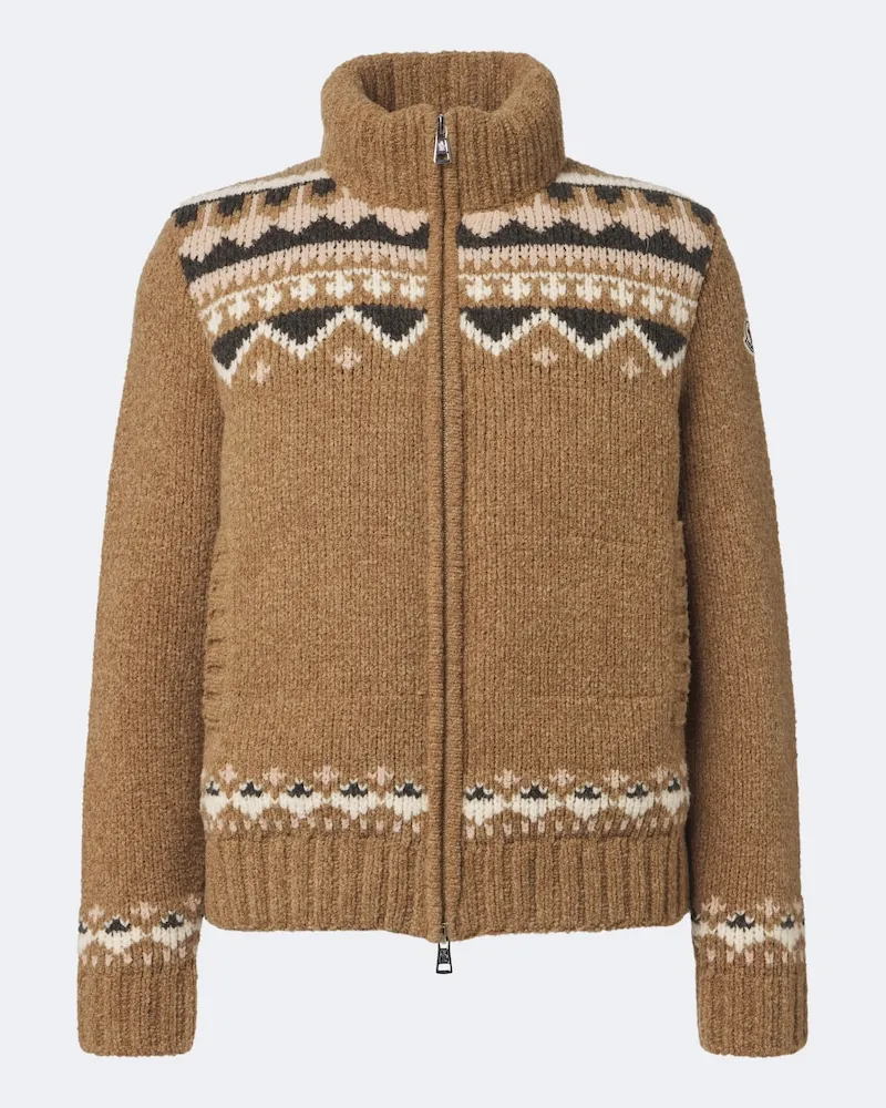 Moncler Daunenjacke aus Strick Beige