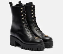 SchnÃ¼rstiefel Double G aus Leder