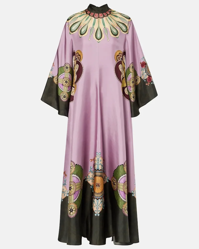 La DoubleJ Kaftan Magnifico aus Seiden-Twill Multicolor