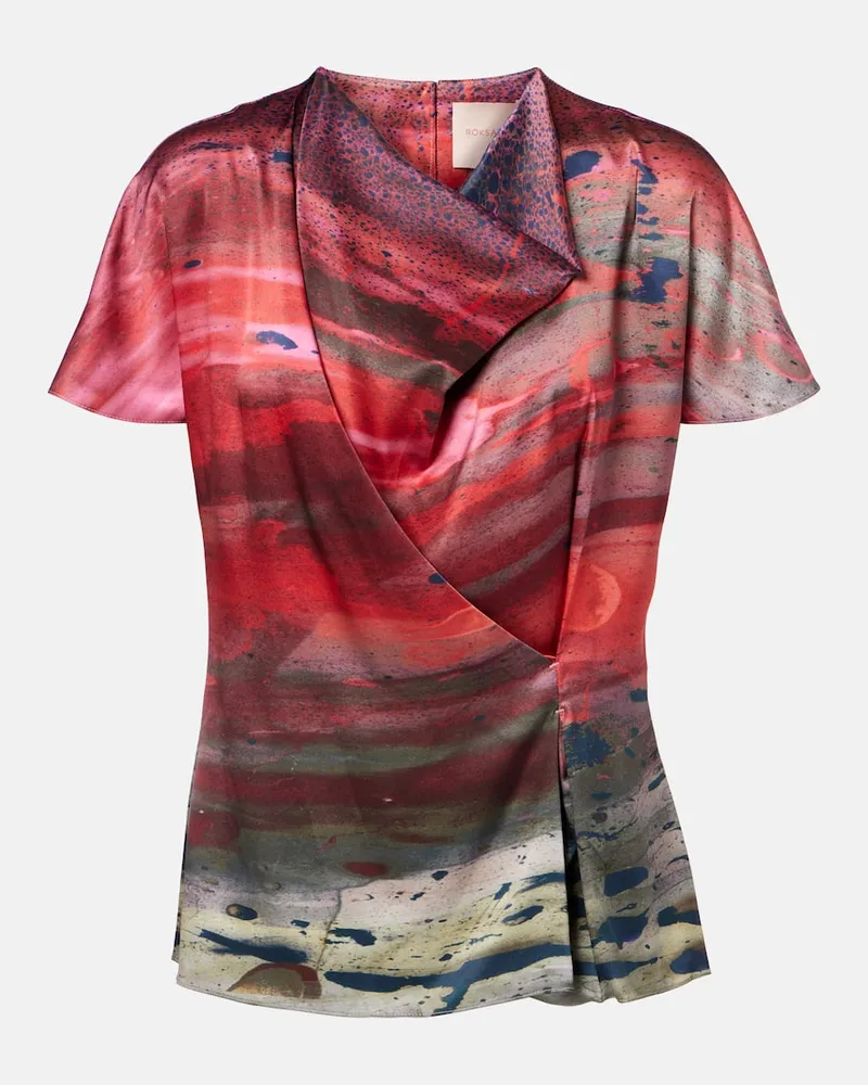 Roksanda Ilincic Bedrucktes Top aus Seidensatin Multicolor