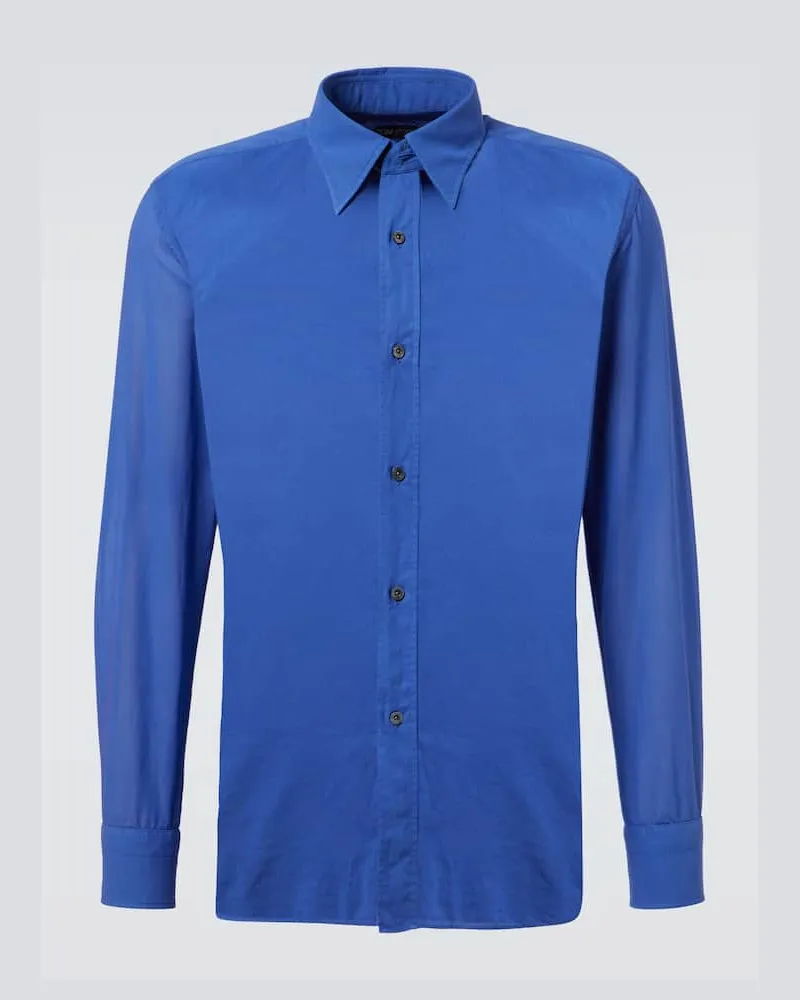Tom Ford Hemd aus Baumwolle Blau