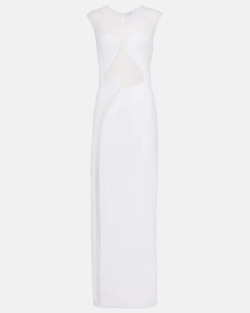 Alaïa Alaïa Maxikleid mit Mesh Weiß