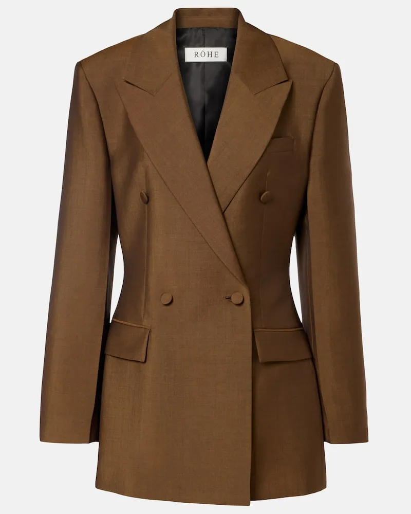 Róhe Róhe Blazer aus Schurwolle und Mohair Braun