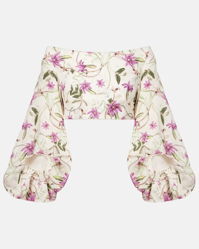 AGUA BENDITA Cropped-Top Duria aus Leinen Multicolor