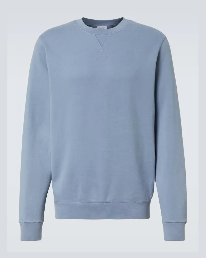 Sunspel Sweatshirt aus Baumwolle Blau