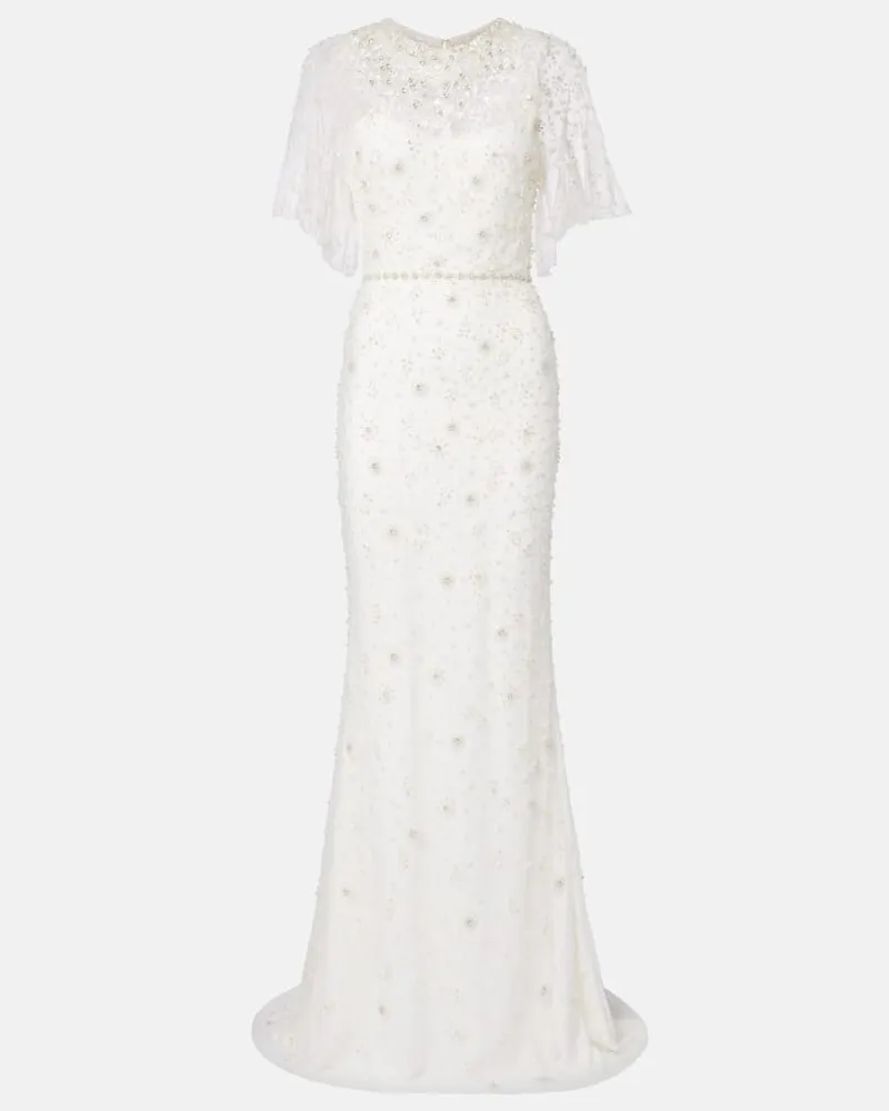 Jenny Packham Bridal Verzierte Robe Sylvia Weiß