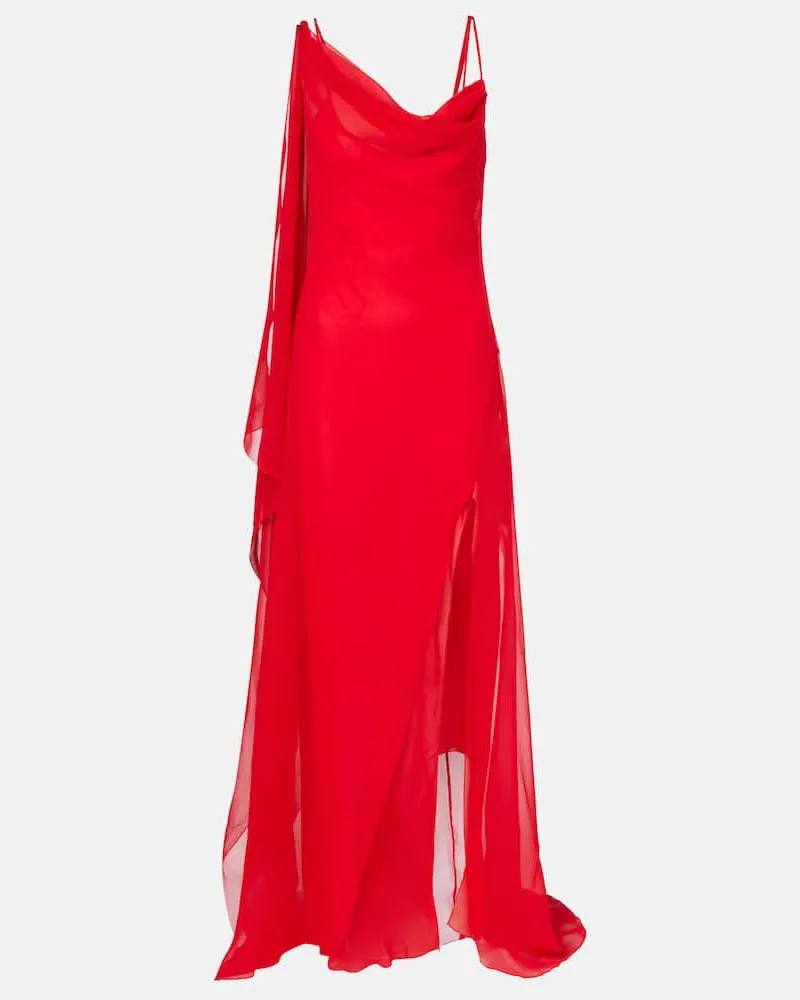 Blumarine Robe aus Seiden-Georgette Rot