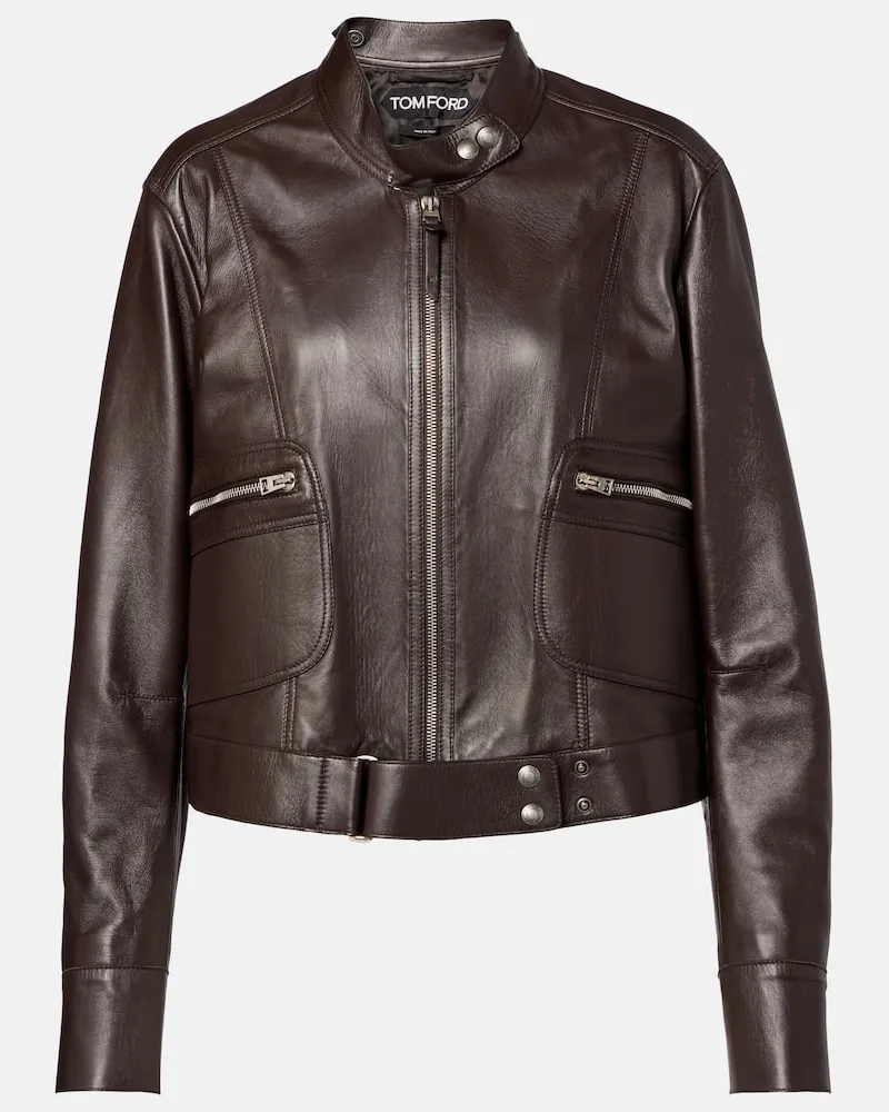 Tom Ford Lederjacke Braun