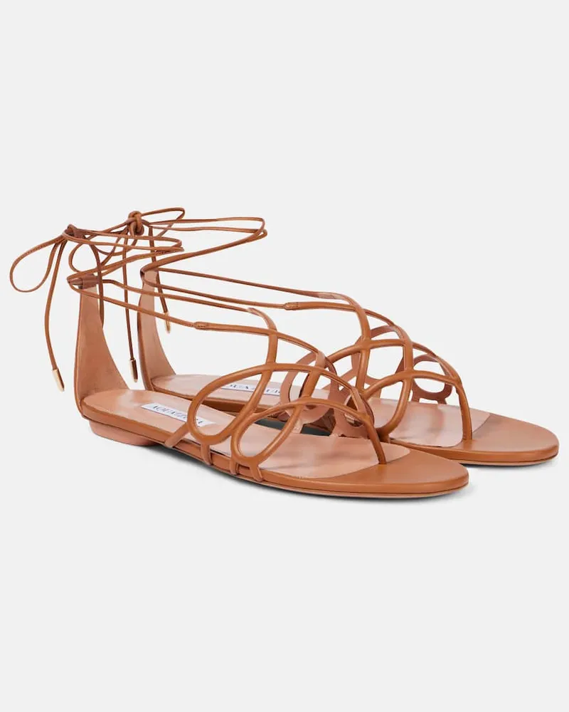 Aquazzura Sandalen Infinito aus Leder Braun