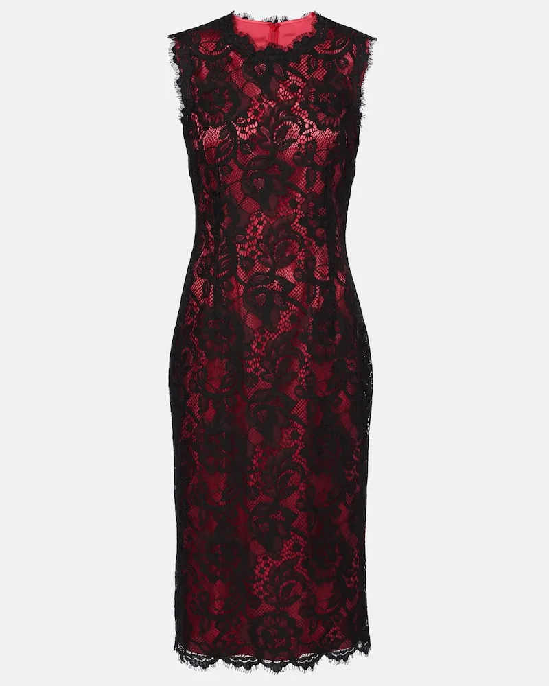 Dolce & Gabbana Midikleid aus Spitze Rot