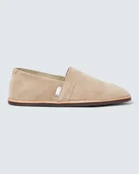 Brunello Cucinelli Slip-Ons aus Veloursleder Beige