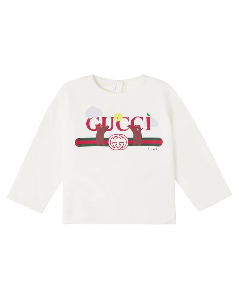 Gucci X Euan Roberts Baby Sweatshirt aus Baumwoll-Jersey Weiß