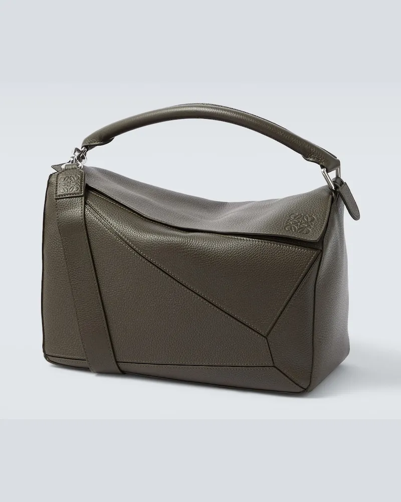 Loewe Tote Bag Puzzle Large aus Leder Grün