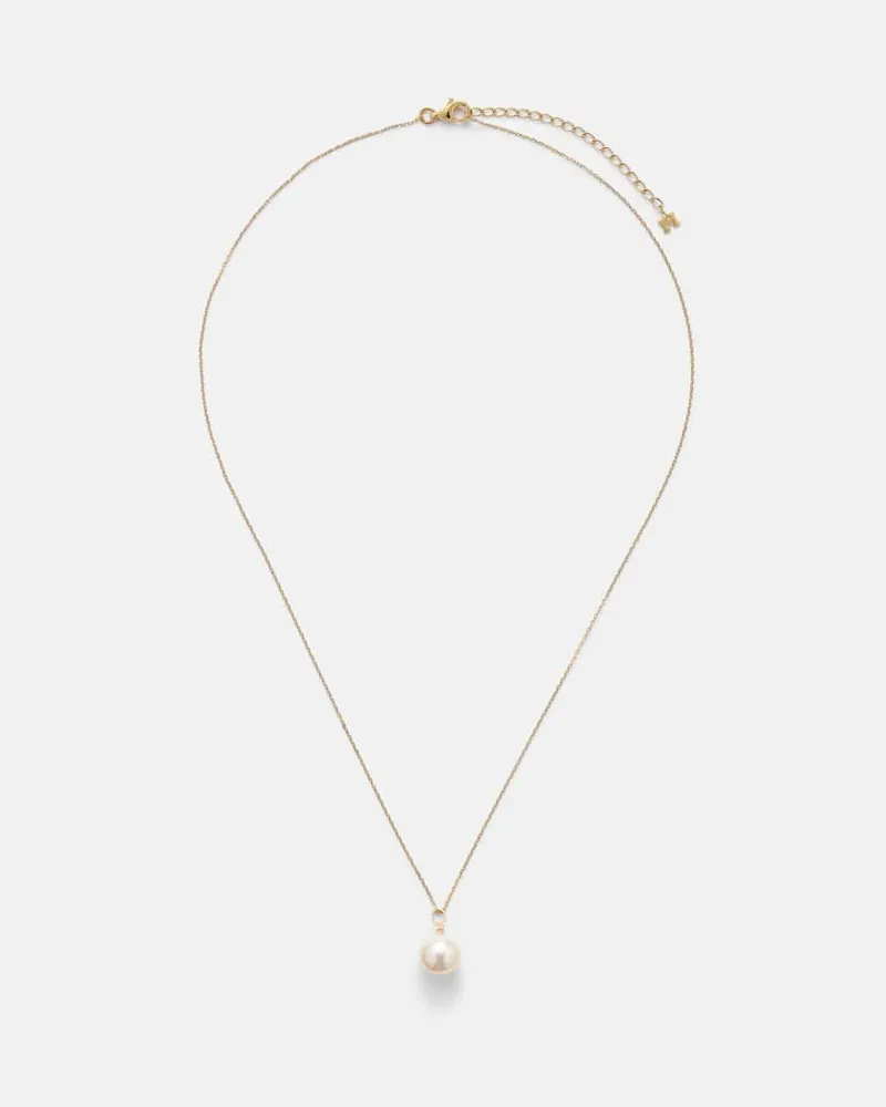 MATEO Halskette aus 14kt Gelbgold mit Diamant und Perle Gold