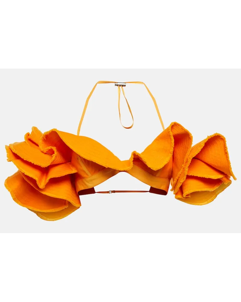 Jacquemus Cropped-Top La Brassiere Artichaut Orange