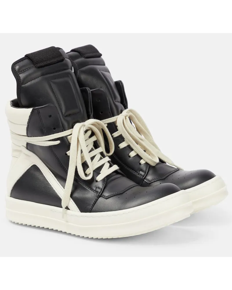 Rick Owens Sneakers Geobasket aus Leder Schwarz