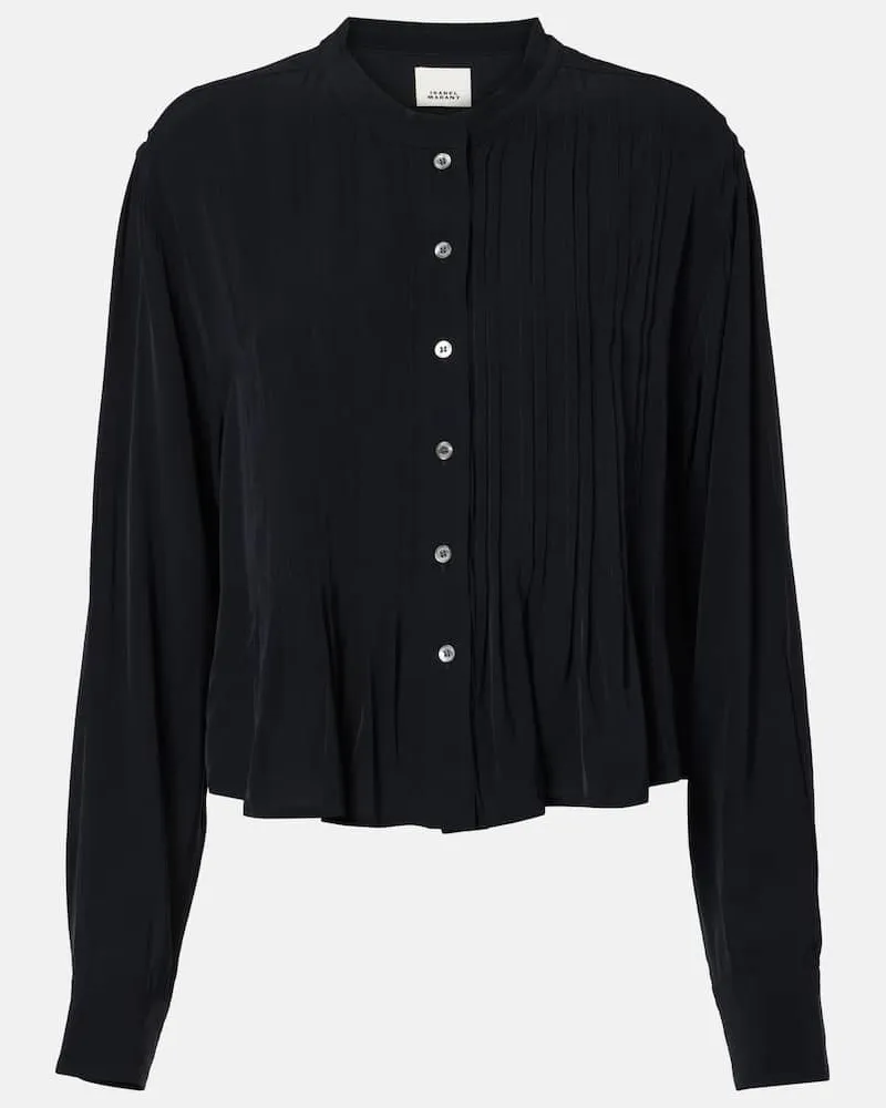 Isabel Marant Bluse Adzara aus Chiffon Schwarz
