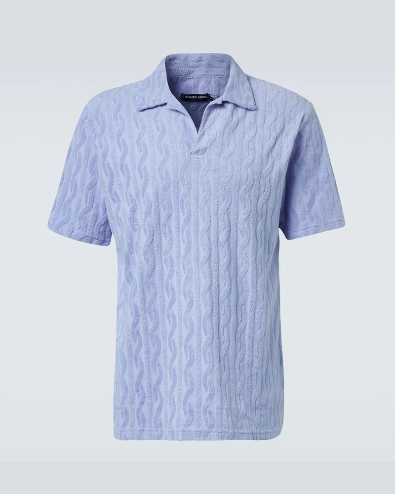 Frescobol Carioca Polohemd Faustino aus Frottee Blau