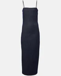 Alaïa Alaia Midikleid aus Denim Blau