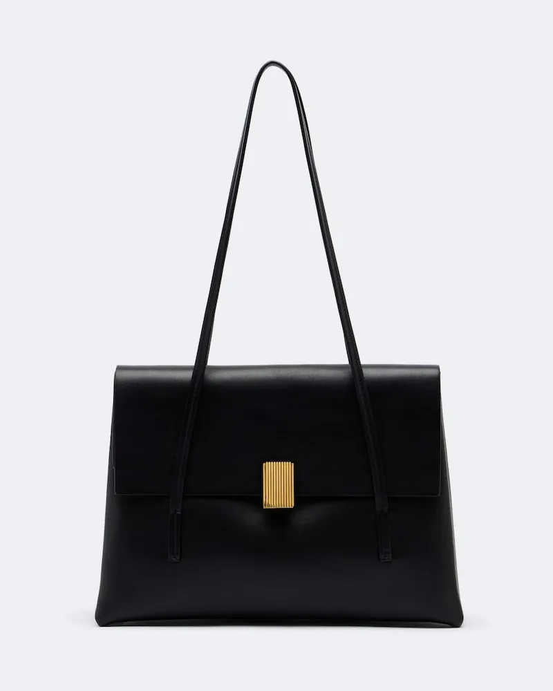 KHAITE Schultertasche Soft Blake Medium aus Leder Schwarz