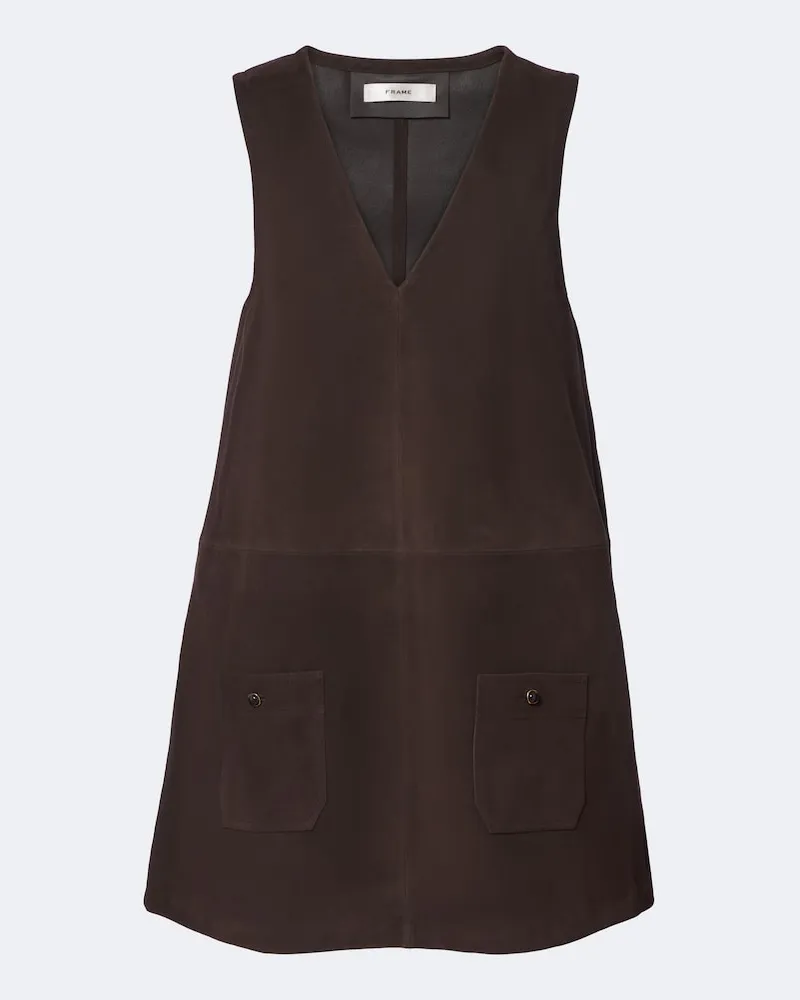 Frame Denim Minikleid aus Veloursleder Braun