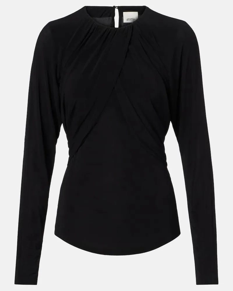 Isabel Marant Top Gaetane aus Jersey Schwarz