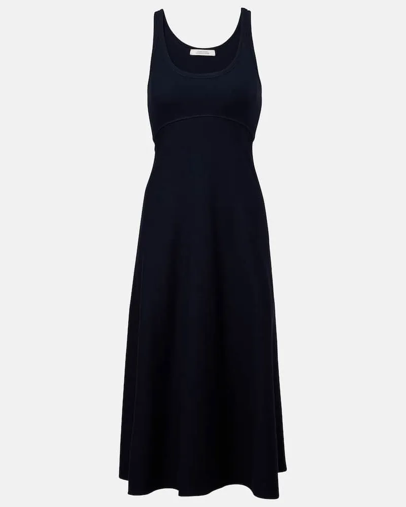 Dorothee Schumacher Midikleid Rib Romance aus einem Baumwollgemisch Blau