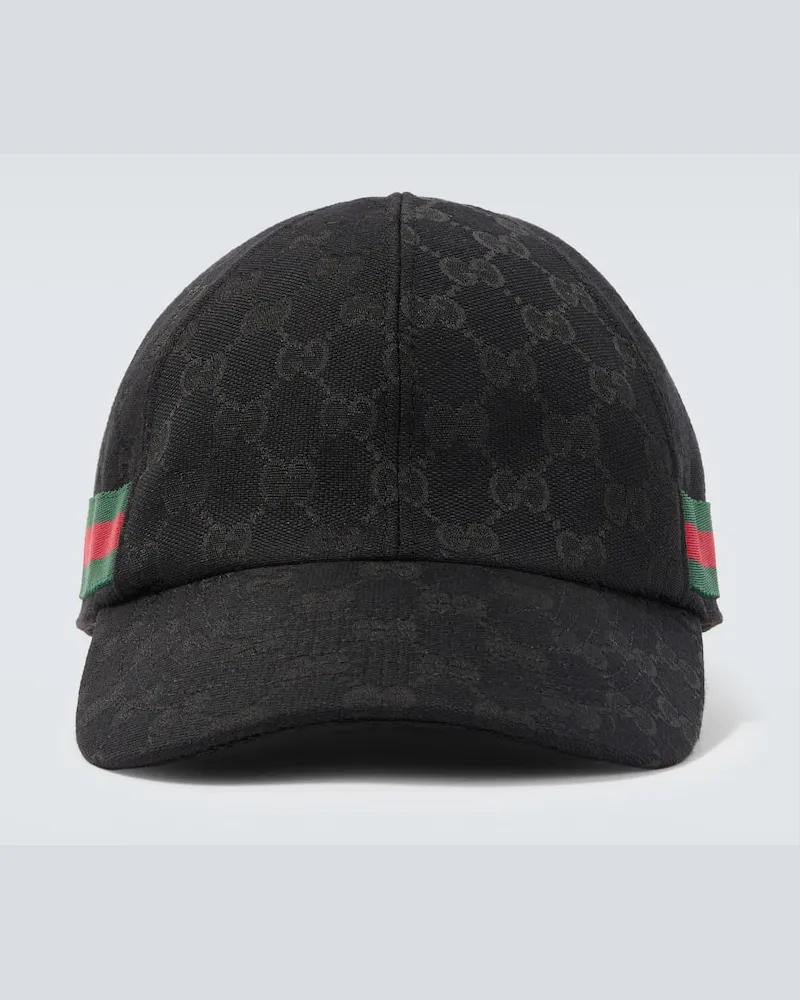 Gucci Baseballcap GG Web Stripe aus Canvas Schwarz