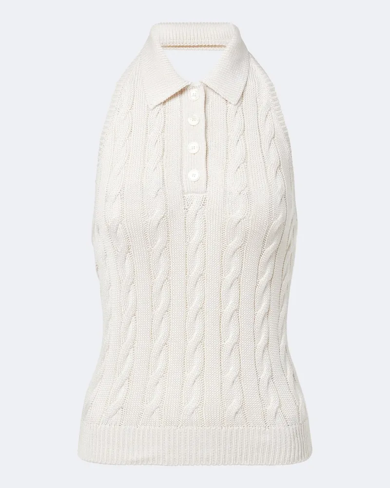 Ralph Lauren Top aus Seide Weiß