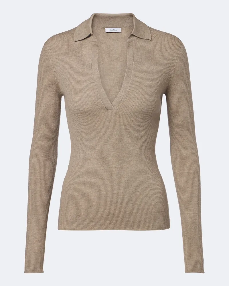 Max Mara Polopullover aus Kaschmir Braun