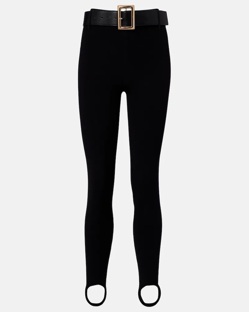 Self-Portrait Leggings mit Gürtel Schwarz