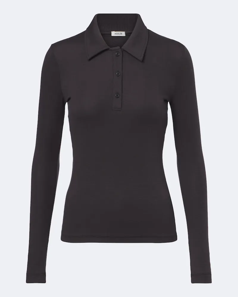 AGOLDE Poloshirt Amos aus Jersey Braun