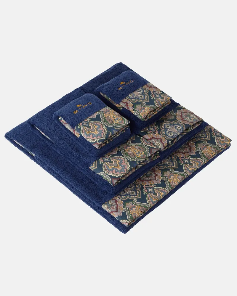 Etro Set aus fünf Handtüchern Blau