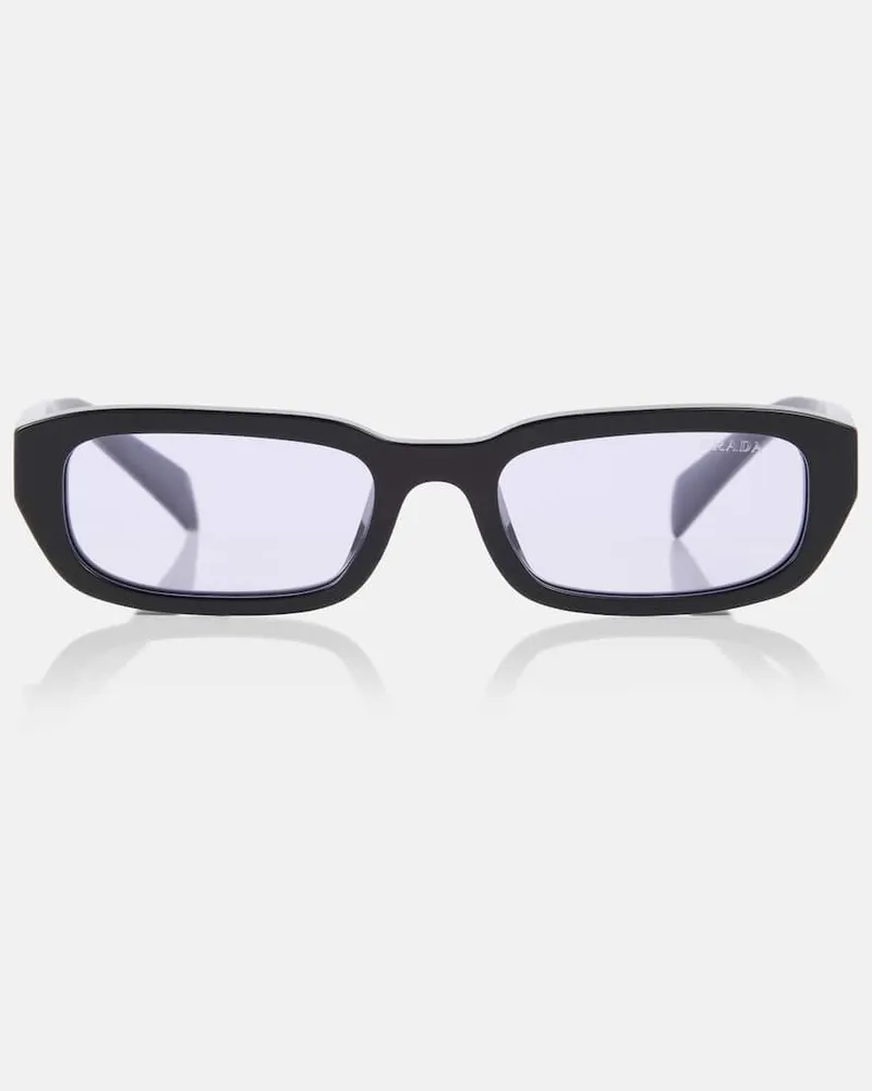 Prada Eckige Sonnenbrille Schwarz