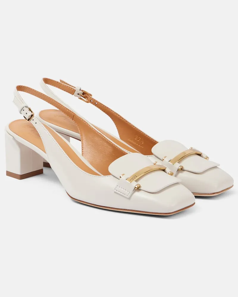 TOD'S Slingback-Pumps aus Leder Weiß