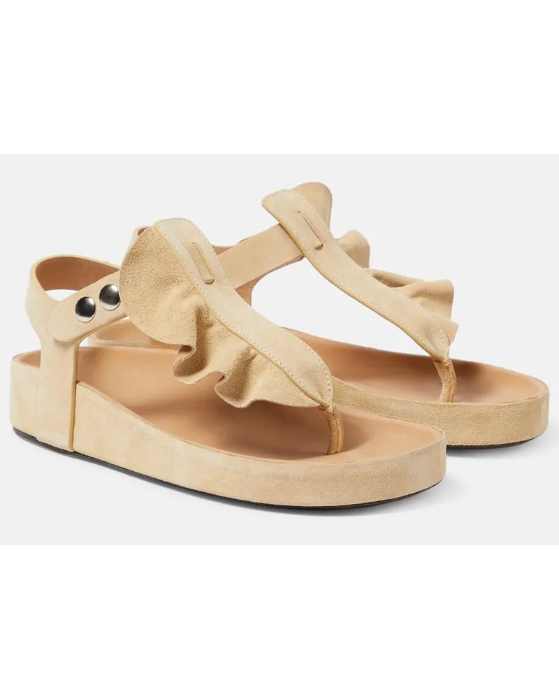 Isabel Marant Sandalen Isela aus Veloursleder Braun