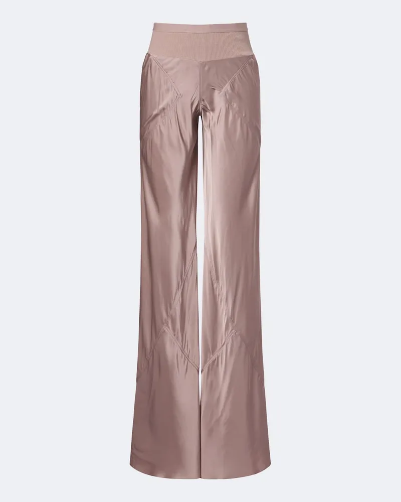 Rick Owens Weite Hose Bias aus Satin Rosa