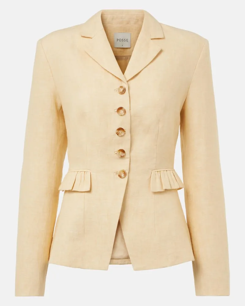 Posse Blazer Matilda aus Leinen Gelb