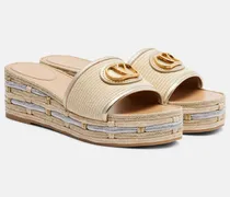 Espadrille-Pantoletten VLogo mit Metallic-Leder
