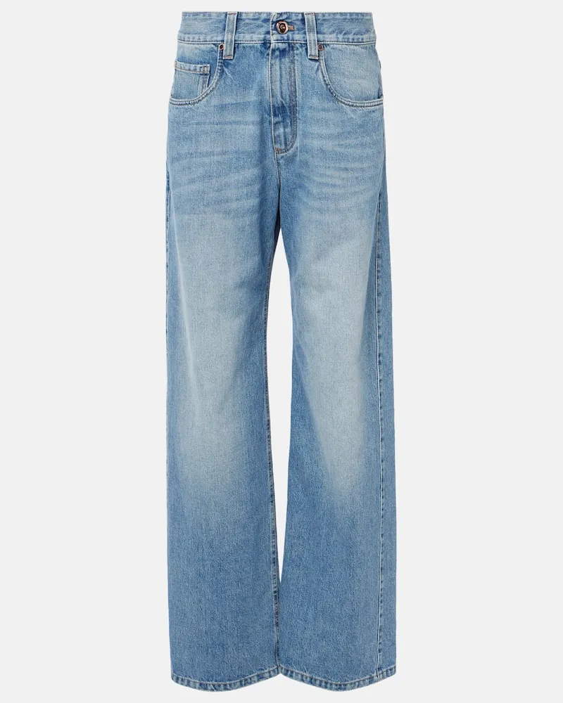 Brunello Cucinelli Mid-Rise Straight Jeans Blau