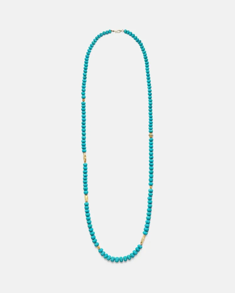 Ileana Makri Halskette Horizon aus 18kt und 9kt Gelbgold mit Türkisen Gold