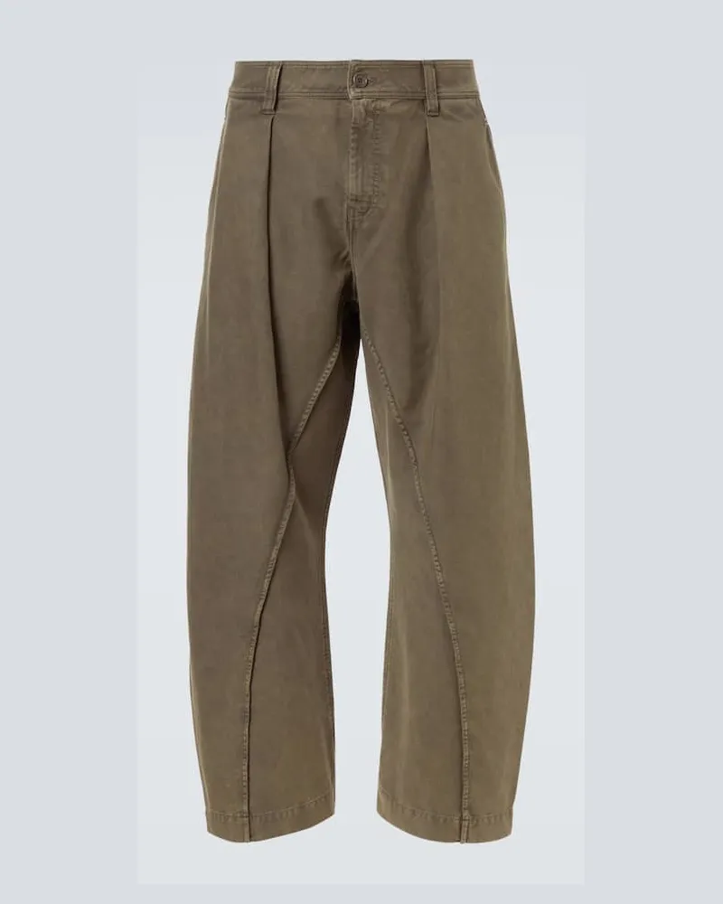 J.W.Anderson Weite Hose Twisted Seam aus Baumwolle Grün