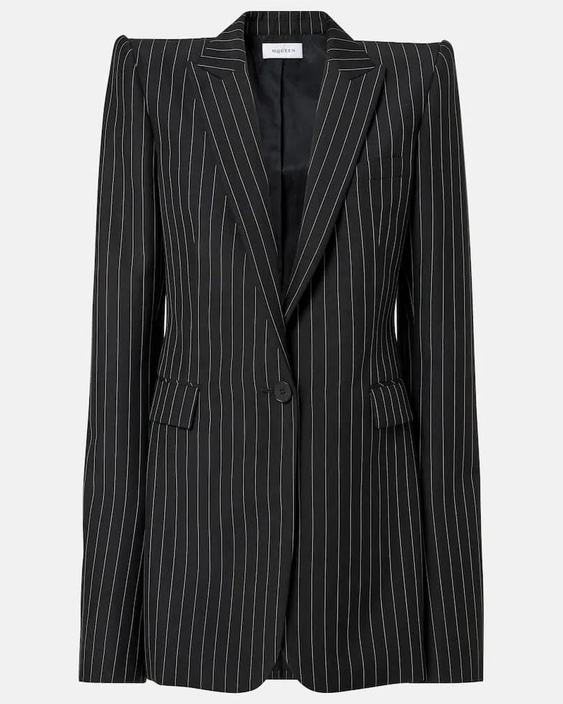 Alexander McQueen Blazer aus Wolle und Mohair Schwarz