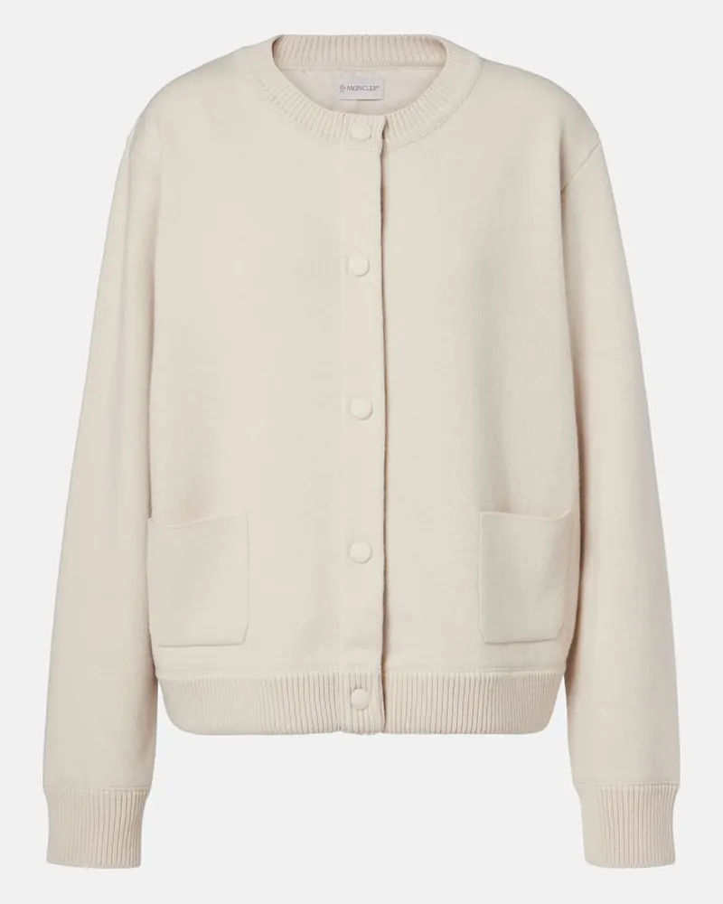 Moncler Cardigan aus einem Wollgemisch Weiß